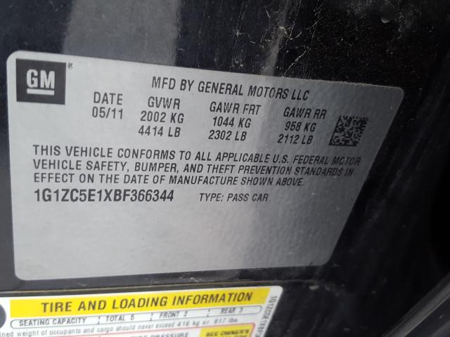 Photo 9 VIN: 1G1ZC5E1XBF366344 - CHEVROLET MALIBU 1LT 