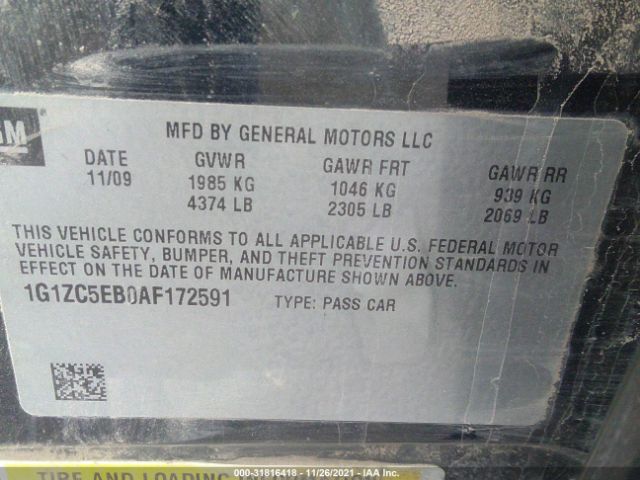 Photo 8 VIN: 1G1ZC5EB0AF172591 - CHEVROLET MALIBU 