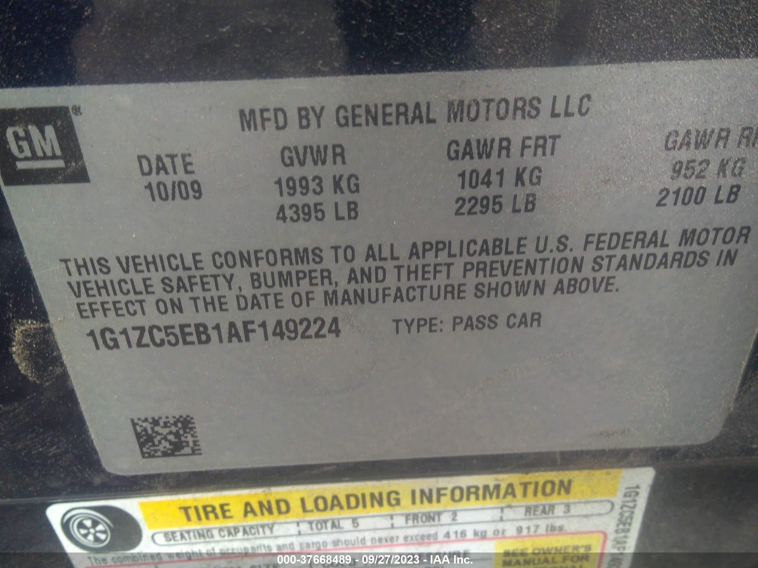 Photo 8 VIN: 1G1ZC5EB1AF149224 - CHEVROLET MALIBU 