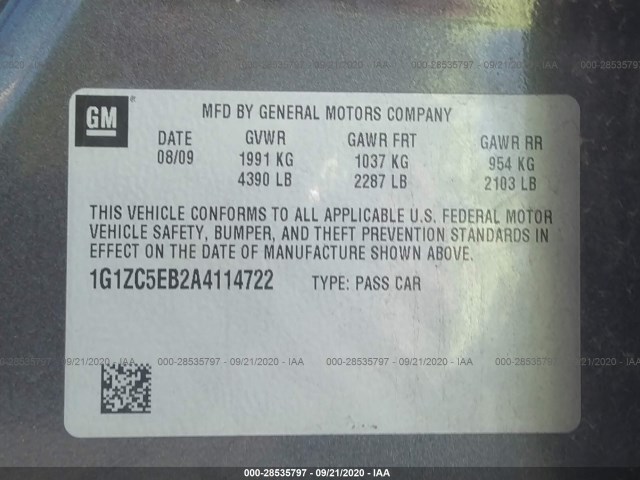 Photo 8 VIN: 1G1ZC5EB2A4114722 - CHEVROLET MALIBU 