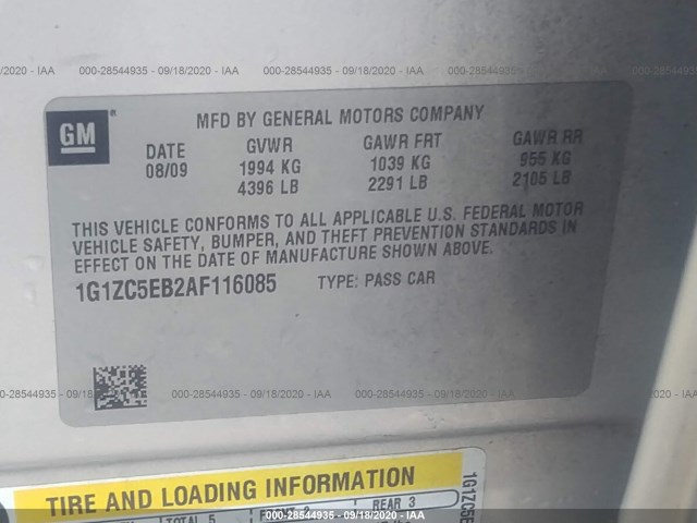 Photo 8 VIN: 1G1ZC5EB2AF116085 - CHEVROLET MALIBU 