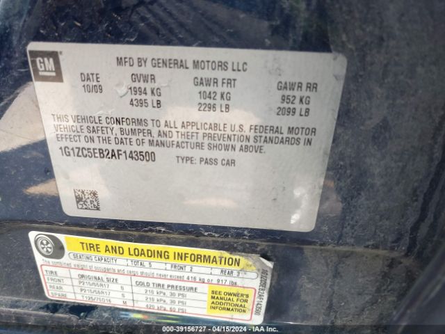 Photo 8 VIN: 1G1ZC5EB2AF143500 - CHEVROLET MALIBU 