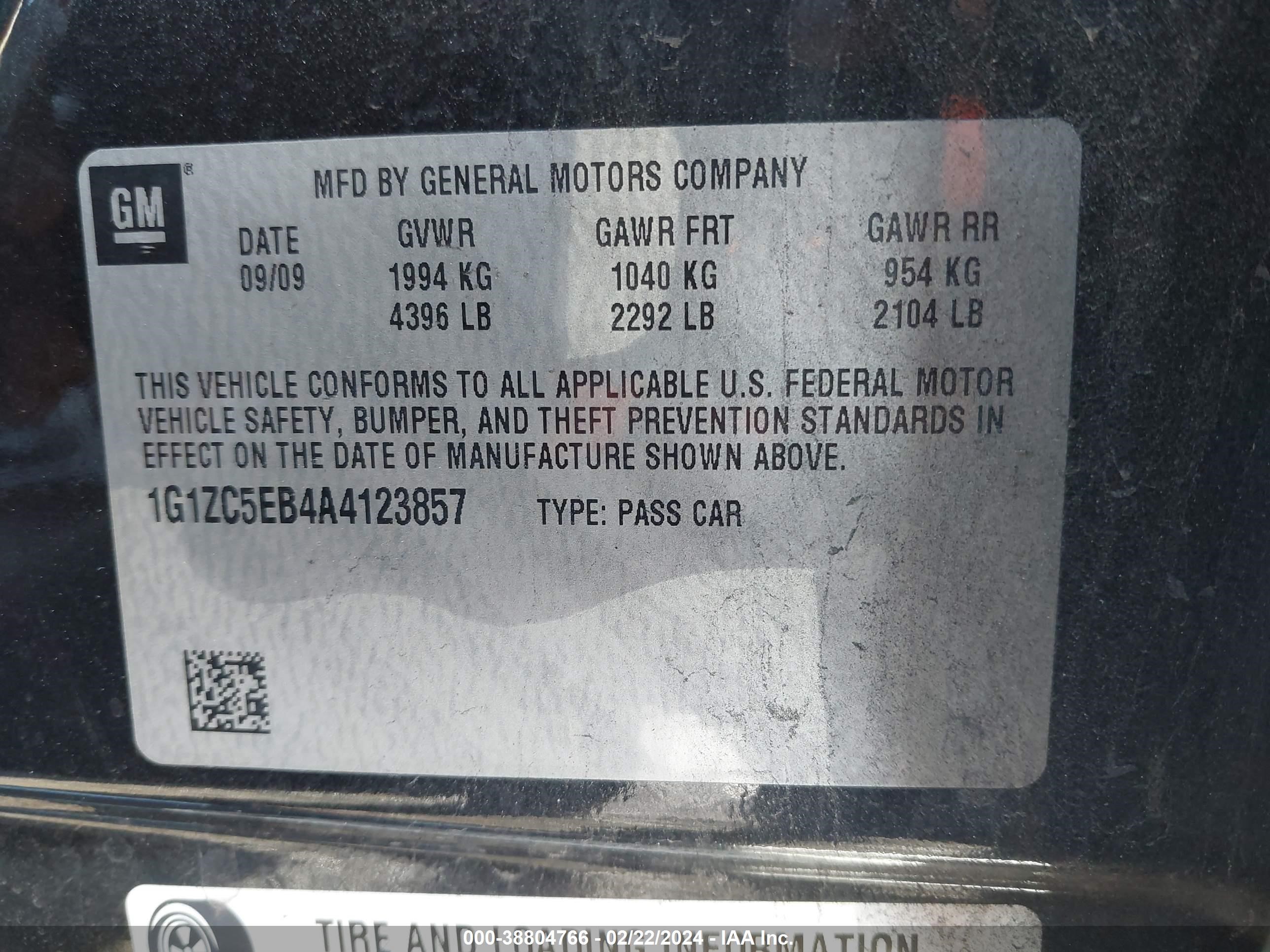 Photo 8 VIN: 1G1ZC5EB4A4123857 - CHEVROLET MALIBU 