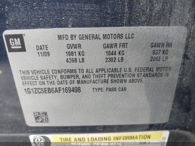 Photo 8 VIN: 1G1ZC5EB6AF169498 - CHEVROLET MALIBU 