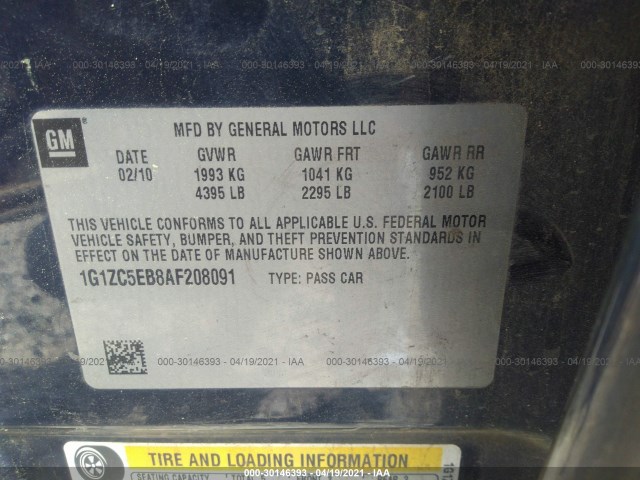 Photo 8 VIN: 1G1ZC5EB8AF208091 - CHEVROLET MALIBU 