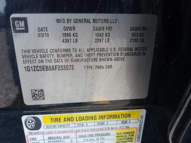 Photo 9 VIN: 1G1ZC5EB8AF233072 - CHEVROLET MALIBU 1LT 