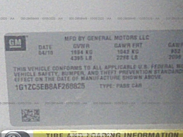 Photo 8 VIN: 1G1ZC5EB8AF268825 - CHEVROLET MALIBU 