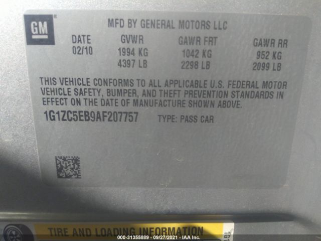 Photo 8 VIN: 1G1ZC5EB9AF207757 - CHEVROLET MALIBU 