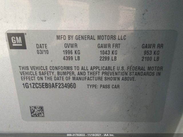 Photo 8 VIN: 1G1ZC5EB9AF234960 - CHEVROLET MALIBU 