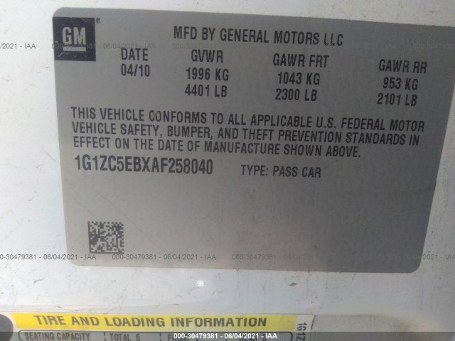 Photo 8 VIN: 1G1ZC5EBXAF258040 - CHEVROLET MALIBU 