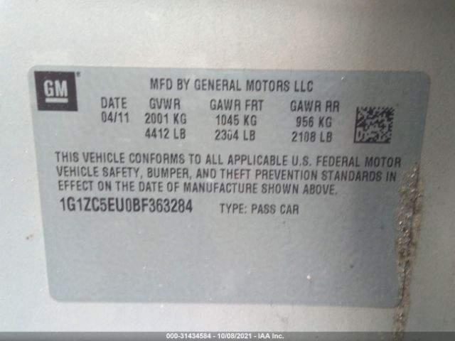 Photo 8 VIN: 1G1ZC5EU0BF363284 - CHEVROLET MALIBU 