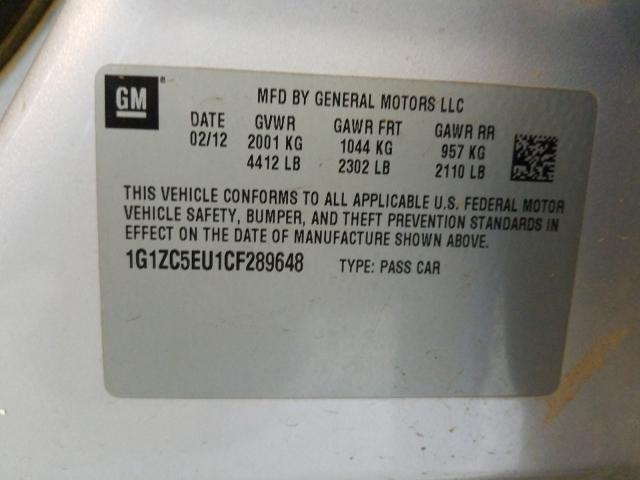 Photo 9 VIN: 1G1ZC5EU1CF289648 - CHEVROLET MALIBU 1LT 