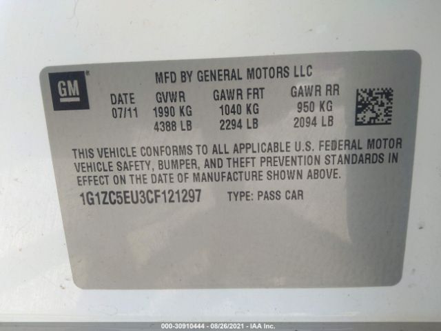 Photo 8 VIN: 1G1ZC5EU3CF121297 - CHEVROLET MALIBU 