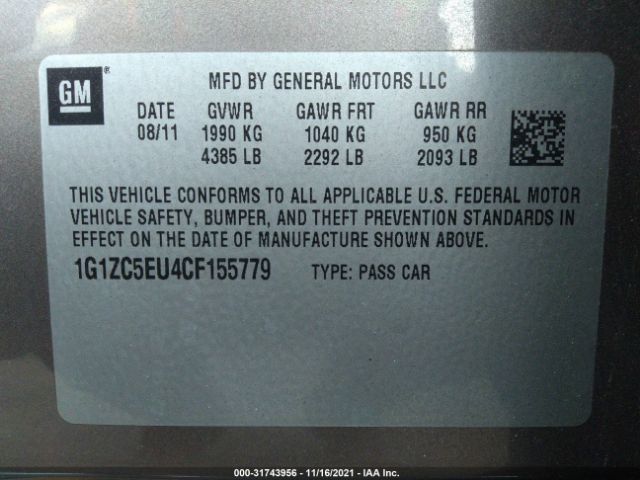 Photo 8 VIN: 1G1ZC5EU4CF155779 - CHEVROLET MALIBU 