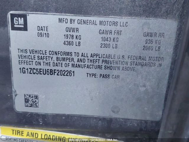 Photo 8 VIN: 1G1ZC5EU6BF202261 - CHEVROLET MALIBU 