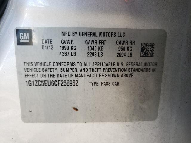 Photo 9 VIN: 1G1ZC5EU6CF258962 - CHEVROLET MALIBU 1LT 