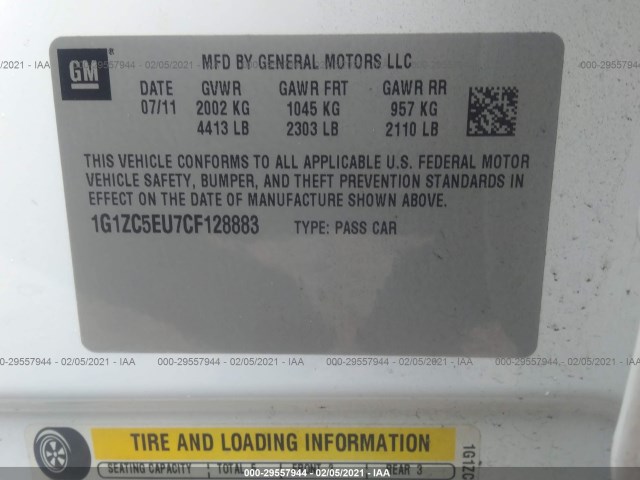 Photo 8 VIN: 1G1ZC5EU7CF128883 - CHEVROLET MALIBU 