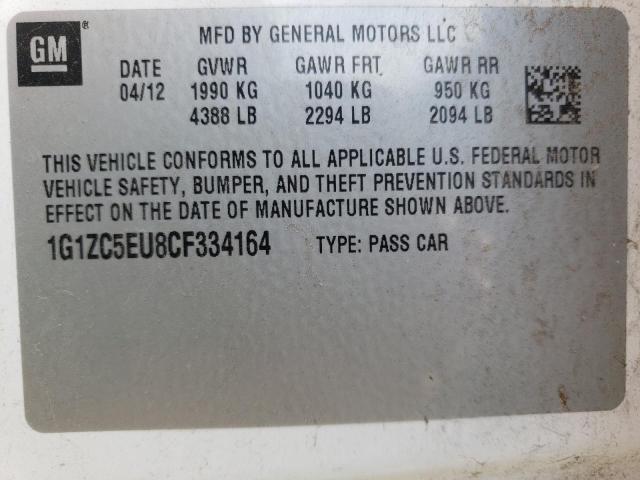 Photo 9 VIN: 1G1ZC5EU8CF334164 - CHEVROLET MALIBU 1LT 