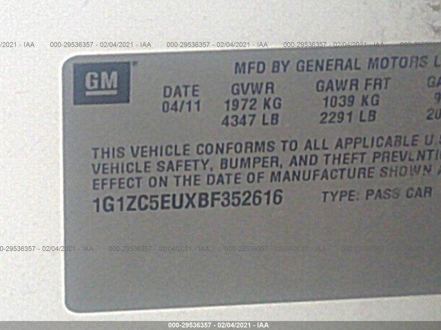 Photo 8 VIN: 1G1ZC5EUXBF352616 - CHEVROLET MALIBU 