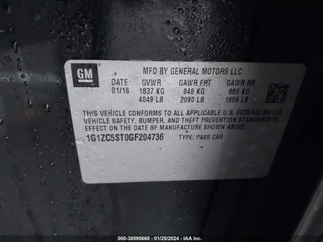 Photo 8 VIN: 1G1ZC5ST0GF204736 - CHEVROLET MALIBU 