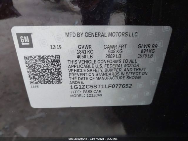 Photo 8 VIN: 1G1ZC5ST1LF077652 - CHEVROLET MALIBU 