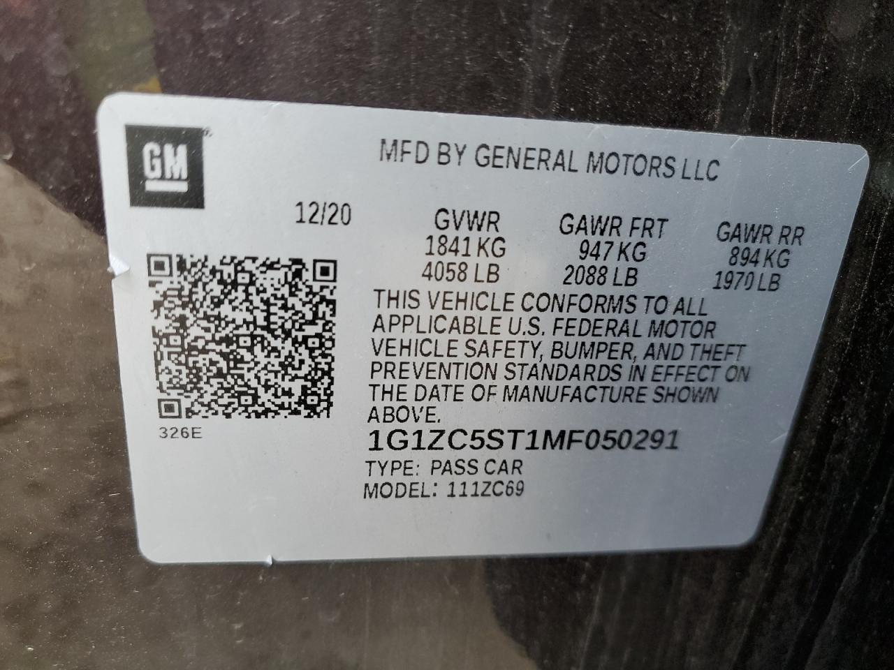 Photo 11 VIN: 1G1ZC5ST1MF050291 - CHEVROLET MALIBU 