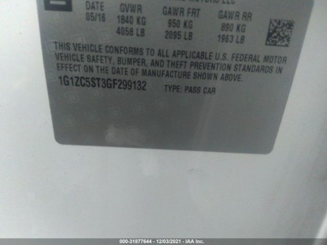 Photo 8 VIN: 1G1ZC5ST3GF299132 - CHEVROLET MALIBU 