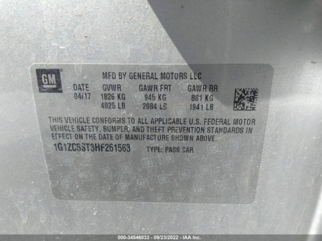 Photo 8 VIN: 1G1ZC5ST3HF261563 - CHEVROLET MALIBU 