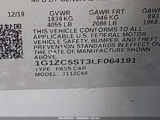 Photo 8 VIN: 1G1ZC5ST3LF064191 - CHEVROLET MALIBU 