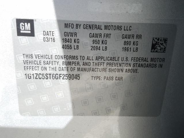 Photo 9 VIN: 1G1ZC5ST6GF259045 - CHEVROLET MALIBU LS 