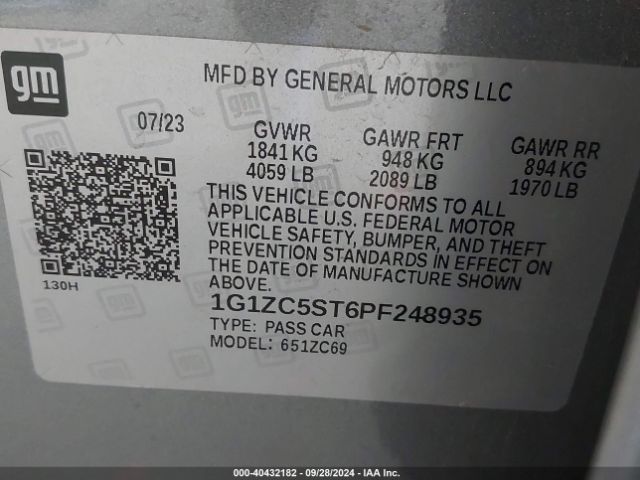 Photo 8 VIN: 1G1ZC5ST6PF248935 - CHEVROLET MALIBU 