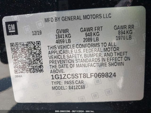 Photo 8 VIN: 1G1ZC5ST8LF069824 - CHEVROLET MALIBU 