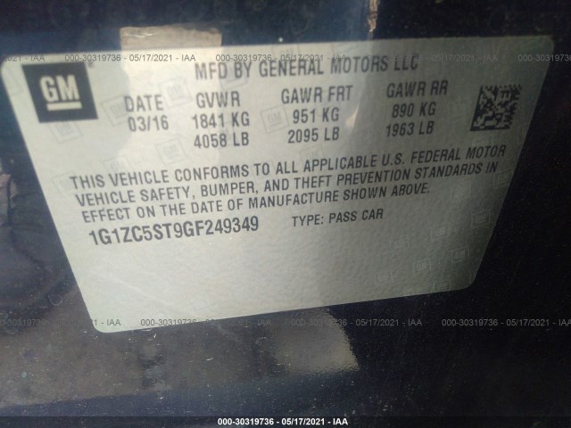 Photo 8 VIN: 1G1ZC5ST9GF249349 - CHEVROLET MALIBU 