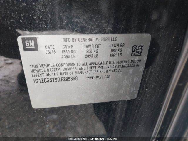 Photo 8 VIN: 1G1ZC5ST9GF295358 - CHEVROLET MALIBU 