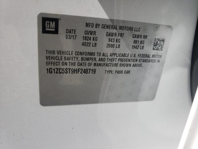 Photo 9 VIN: 1G1ZC5ST9HF248719 - CHEVROLET MALIBU LS 