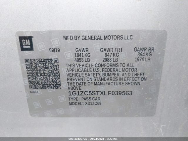 Photo 8 VIN: 1G1ZC5STXLF039563 - CHEVROLET MALIBU 