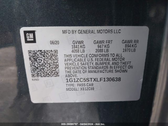 Photo 8 VIN: 1G1ZC5STXLF130638 - CHEVROLET MALIBU 