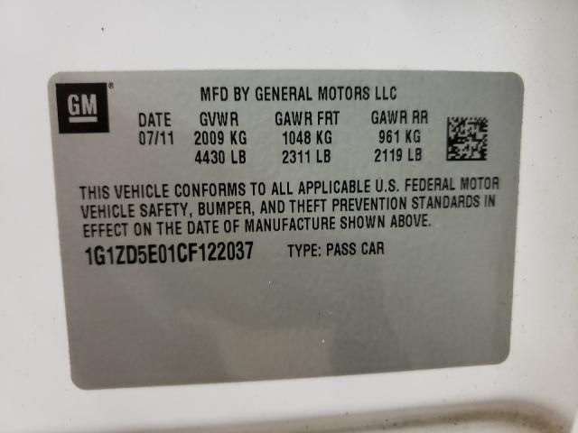 Photo 9 VIN: 1G1ZD5E01CF122037 - CHEVROLET MALIBU 2LT 