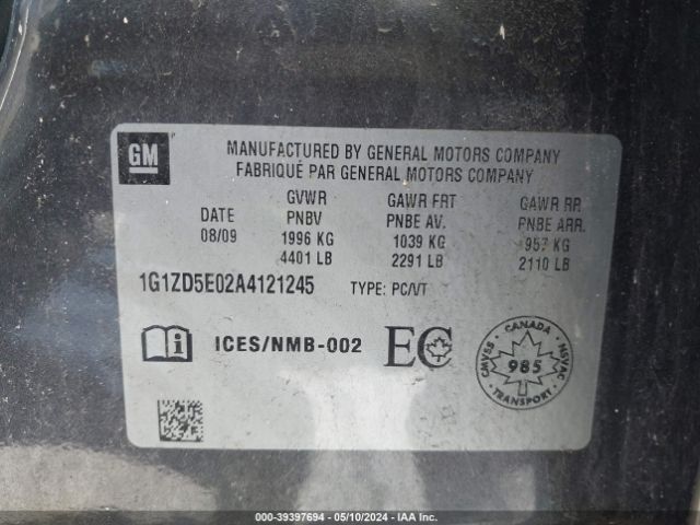 Photo 8 VIN: 1G1ZD5E02A4121245 - CHEVROLET MALIBU 