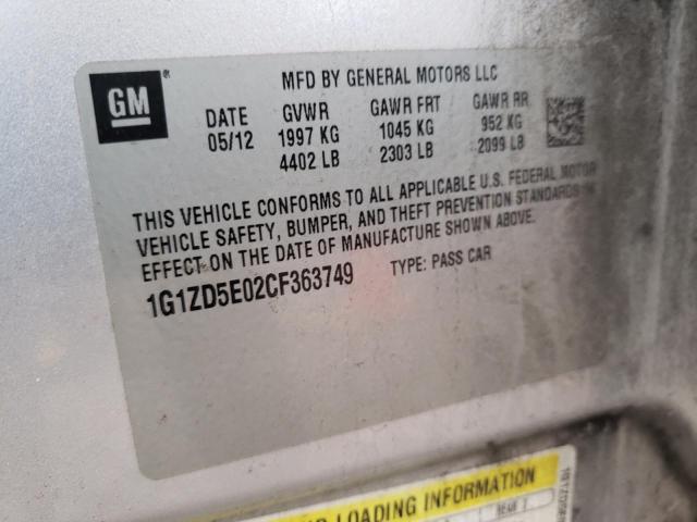 Photo 11 VIN: 1G1ZD5E02CF363749 - CHEVROLET MALIBU 2LT 