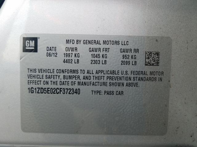 Photo 9 VIN: 1G1ZD5E02CF372340 - CHEVROLET MALIBU 2LT 