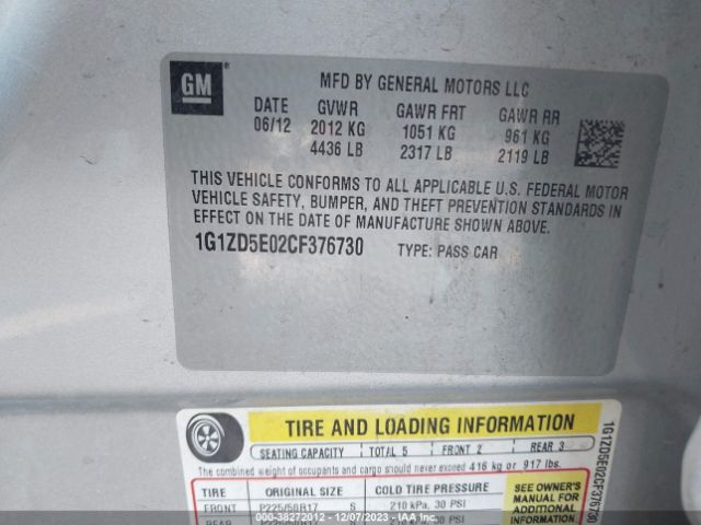 Photo 8 VIN: 1G1ZD5E02CF376730 - CHEVROLET MALIBU 