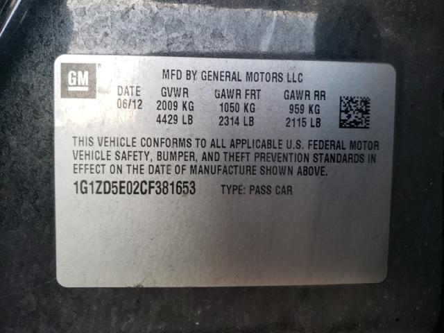 Photo 9 VIN: 1G1ZD5E02CF381653 - CHEVROLET MALIBU 2LT 