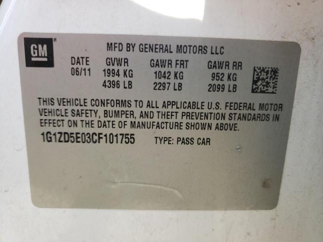 Photo 9 VIN: 1G1ZD5E03CF101755 - CHEVROLET MALIBU 2LT 