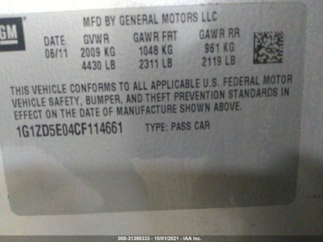 Photo 8 VIN: 1G1ZD5E04CF114661 - CHEVROLET MALIBU 