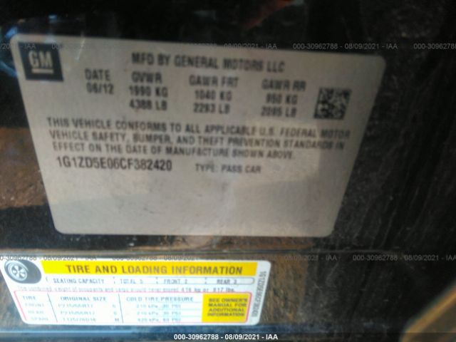 Photo 8 VIN: 1G1ZD5E06CF382420 - CHEVROLET MALIBU 