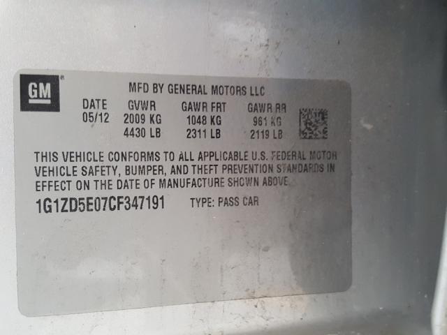 Photo 9 VIN: 1G1ZD5E07CF347191 - CHEVROLET MALIBU 2LT 