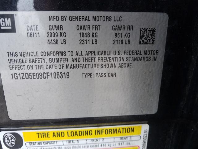 Photo 9 VIN: 1G1ZD5E08CF106319 - CHEVROLET MALIBU 2LT 