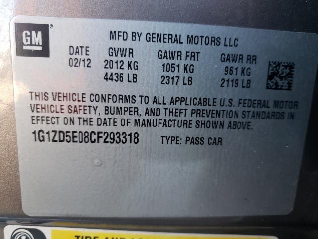 Photo 9 VIN: 1G1ZD5E08CF293318 - CHEVROLET MALIBU 2LT 