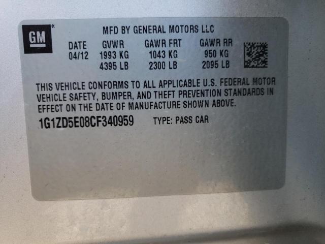 Photo 9 VIN: 1G1ZD5E08CF340959 - CHEVROLET MALIBU 2LT 